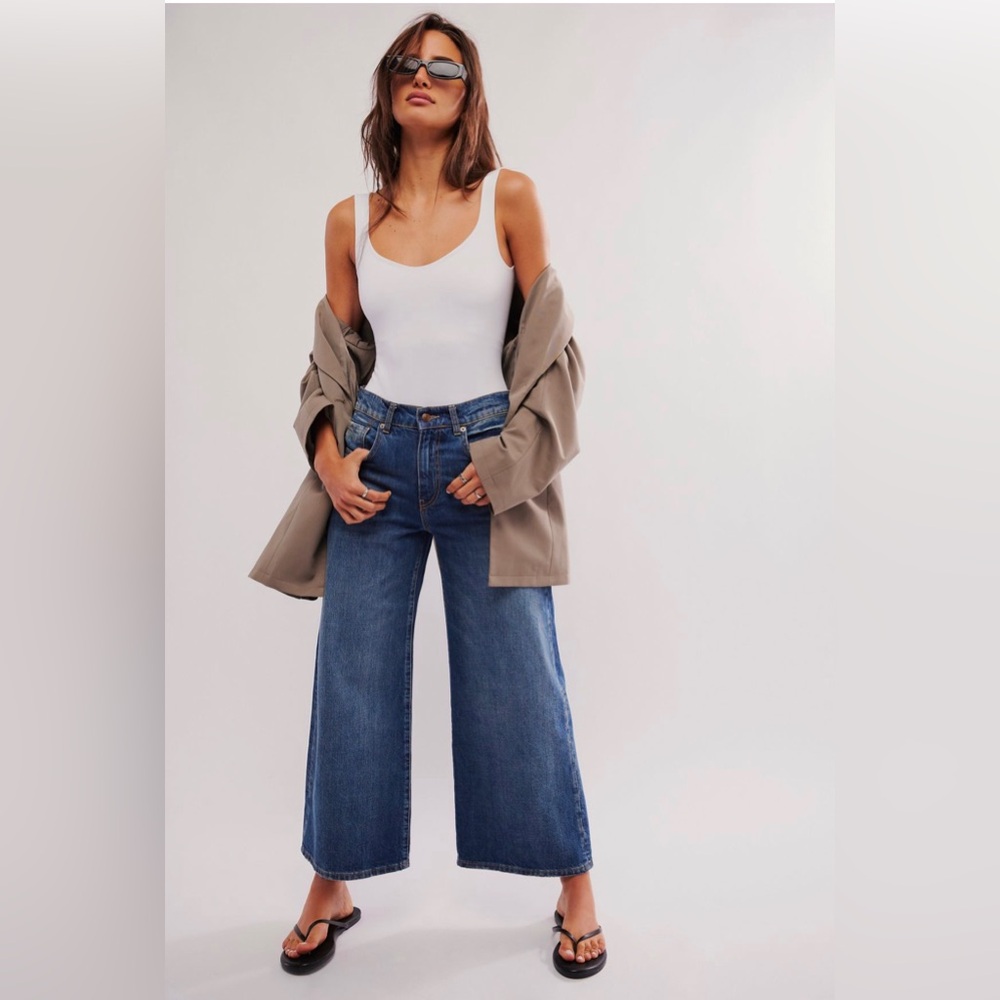 We The Free Blue Wide-Leg Jeans
